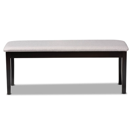 Baxton Studio Teresa Grey Upholstered and Dark Brown Finished Wood Dining Bench 170-10915
